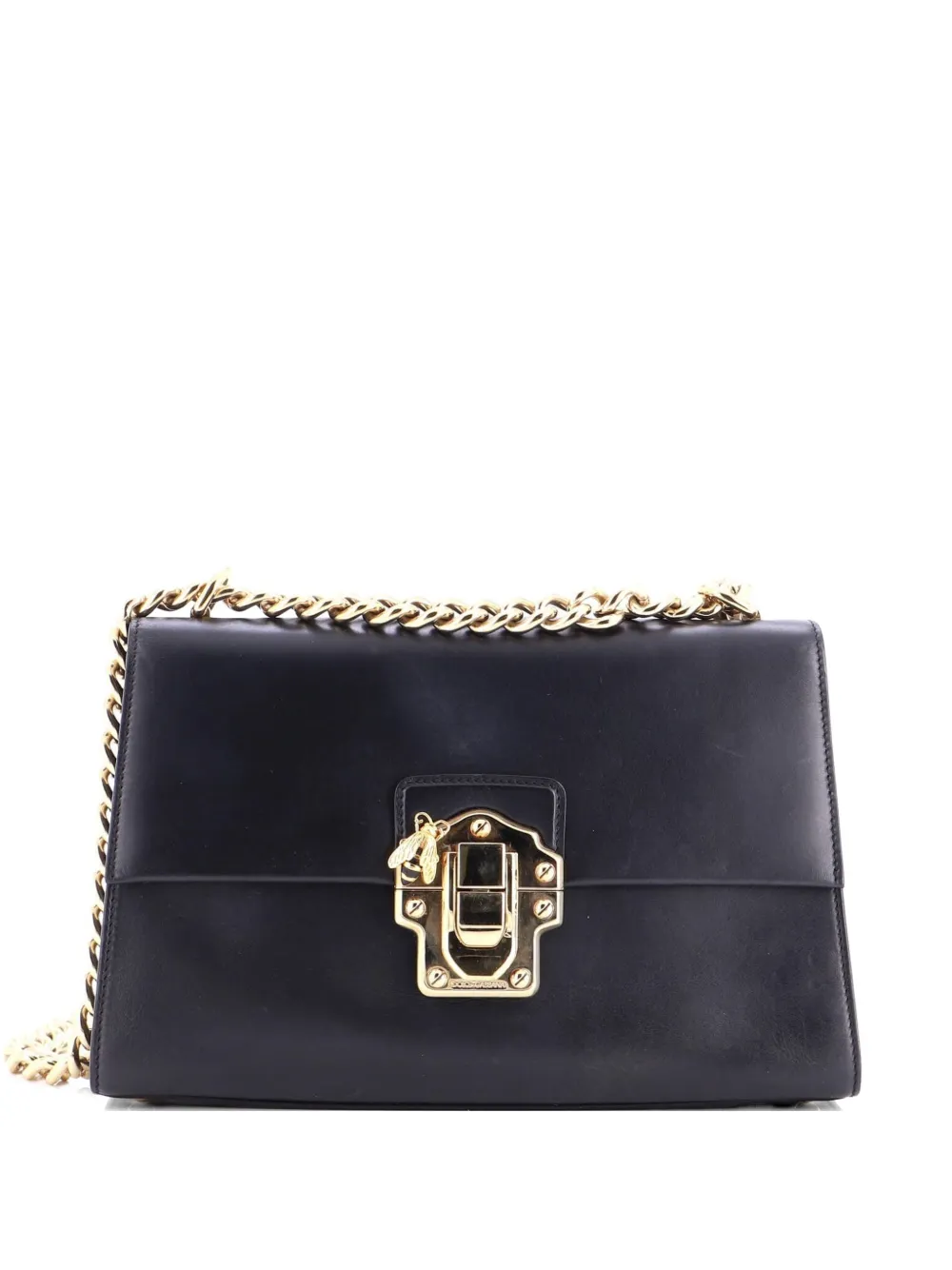 Dolce & Gabbana Pre-Owned Lucia Chain Flap Bag Leather Large shoulder bag - Nero