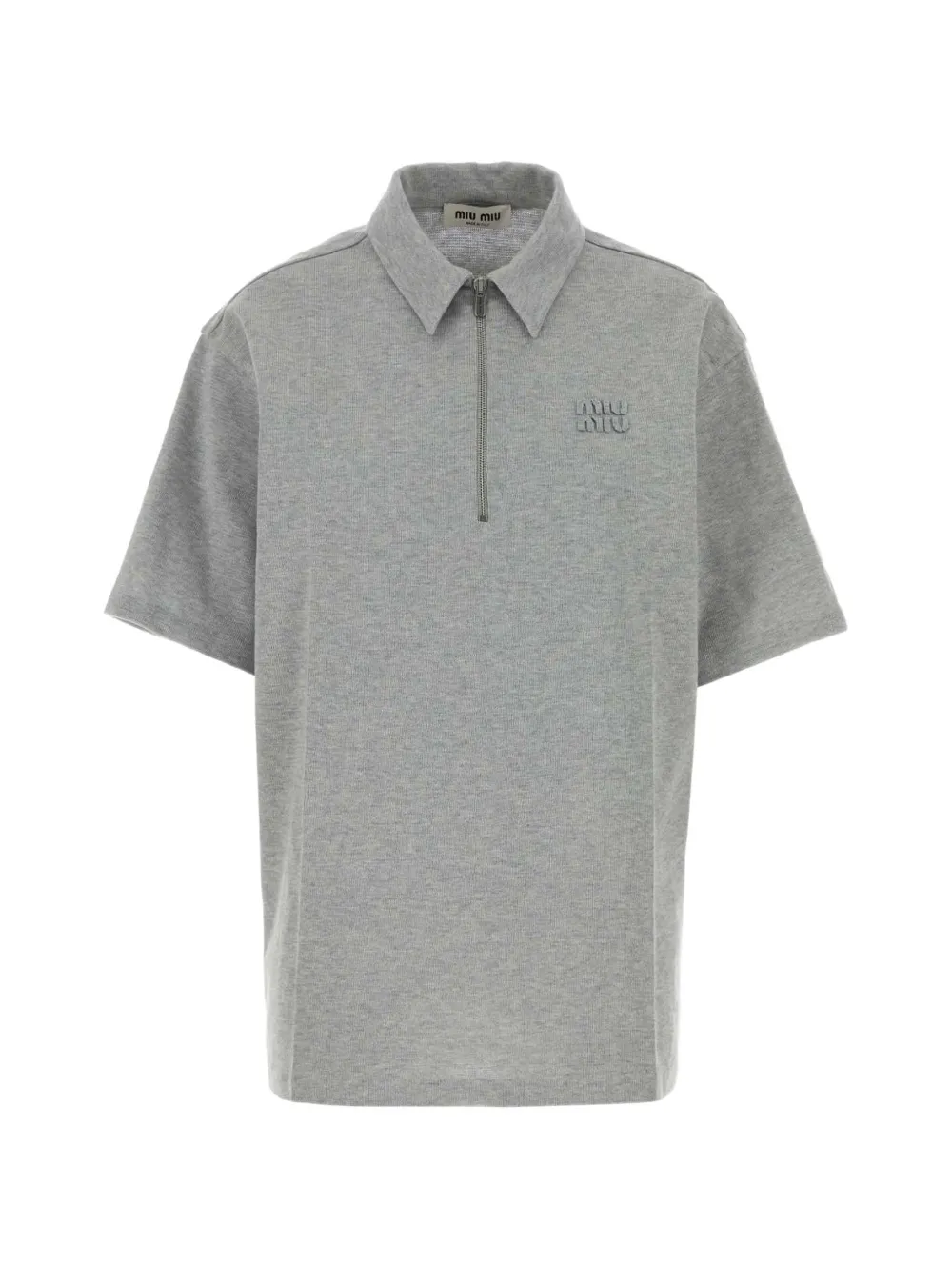 Miu Miu oversize zip-polo shirt - Grigio