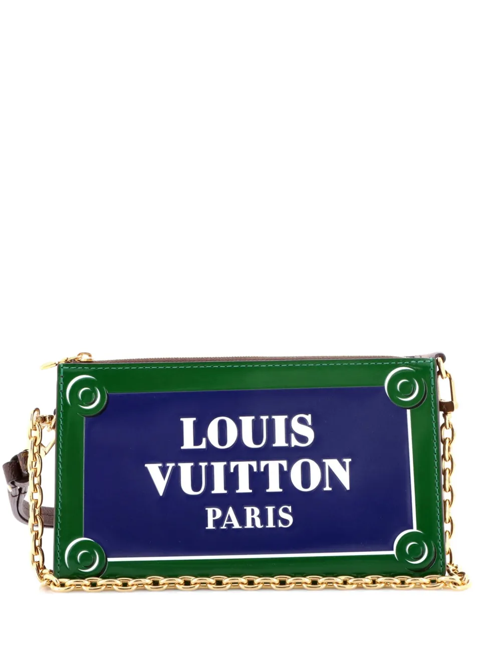 Louis Vuitton Pre-Owned Lexington Pouch Parisian Street Sign Printed Leather and Monogram Canvas shoulder bag - Braun
