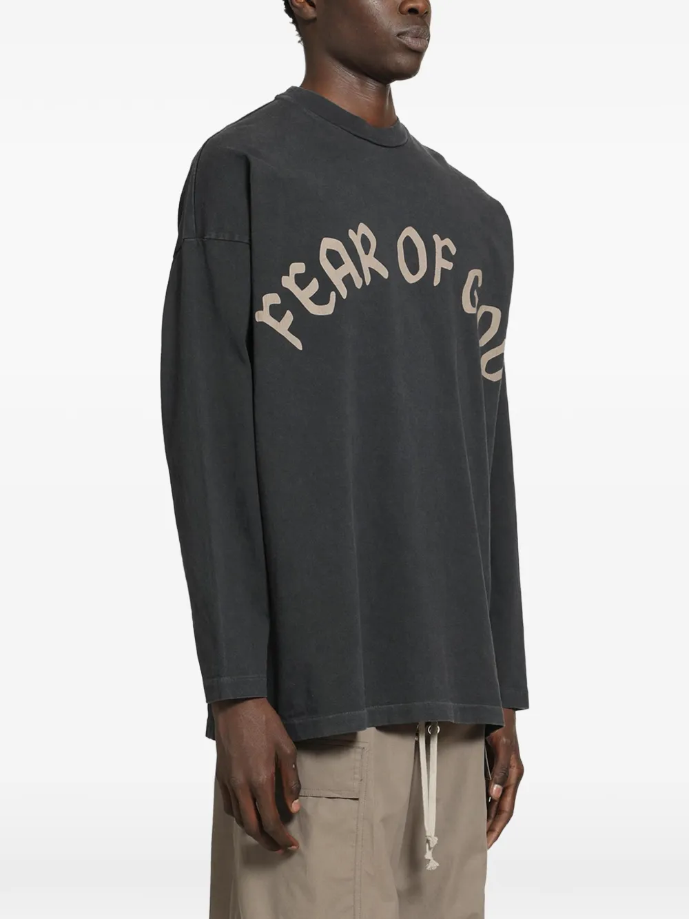 Fear Of God logo-print long-sleeved T-shirt - Schwarz