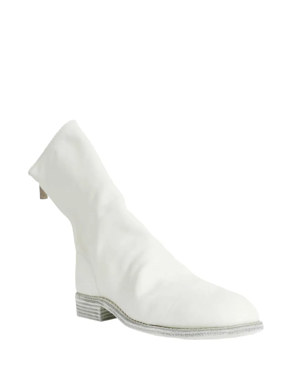 Guidi zipped leather ankle boots Wit