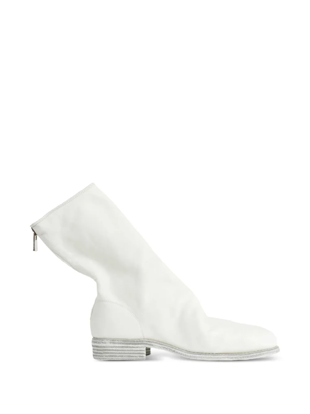 Guidi zipped leather ankle boots - Bianco