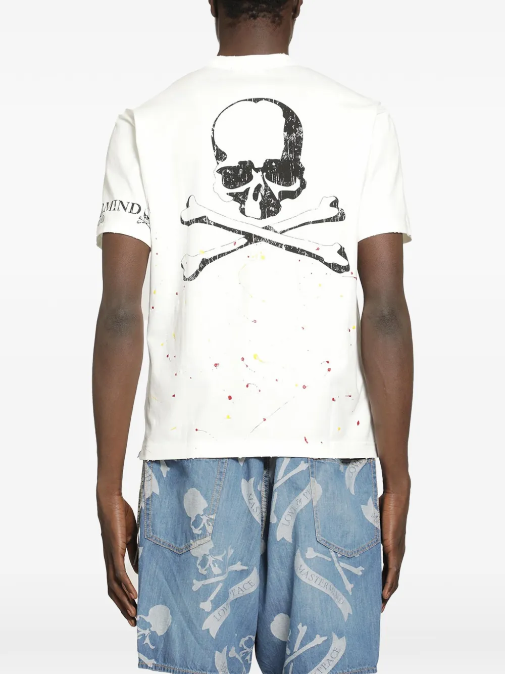 Mastermind World Gerafeld T-shirt met ronde hals Wit