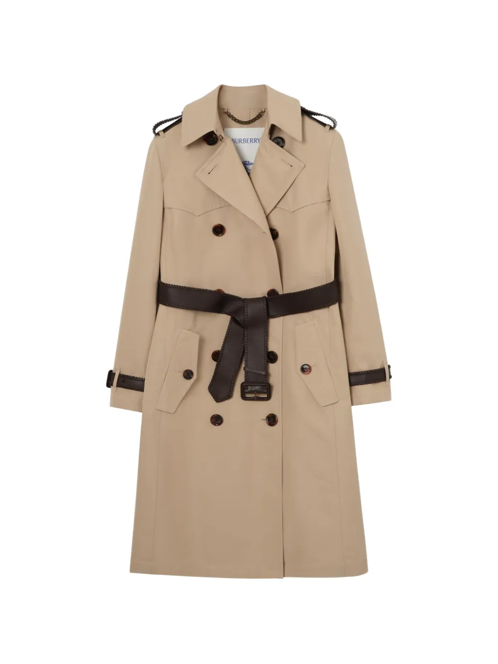 Burberry long silk cotton Foxfield trench coat - Toni neutri
