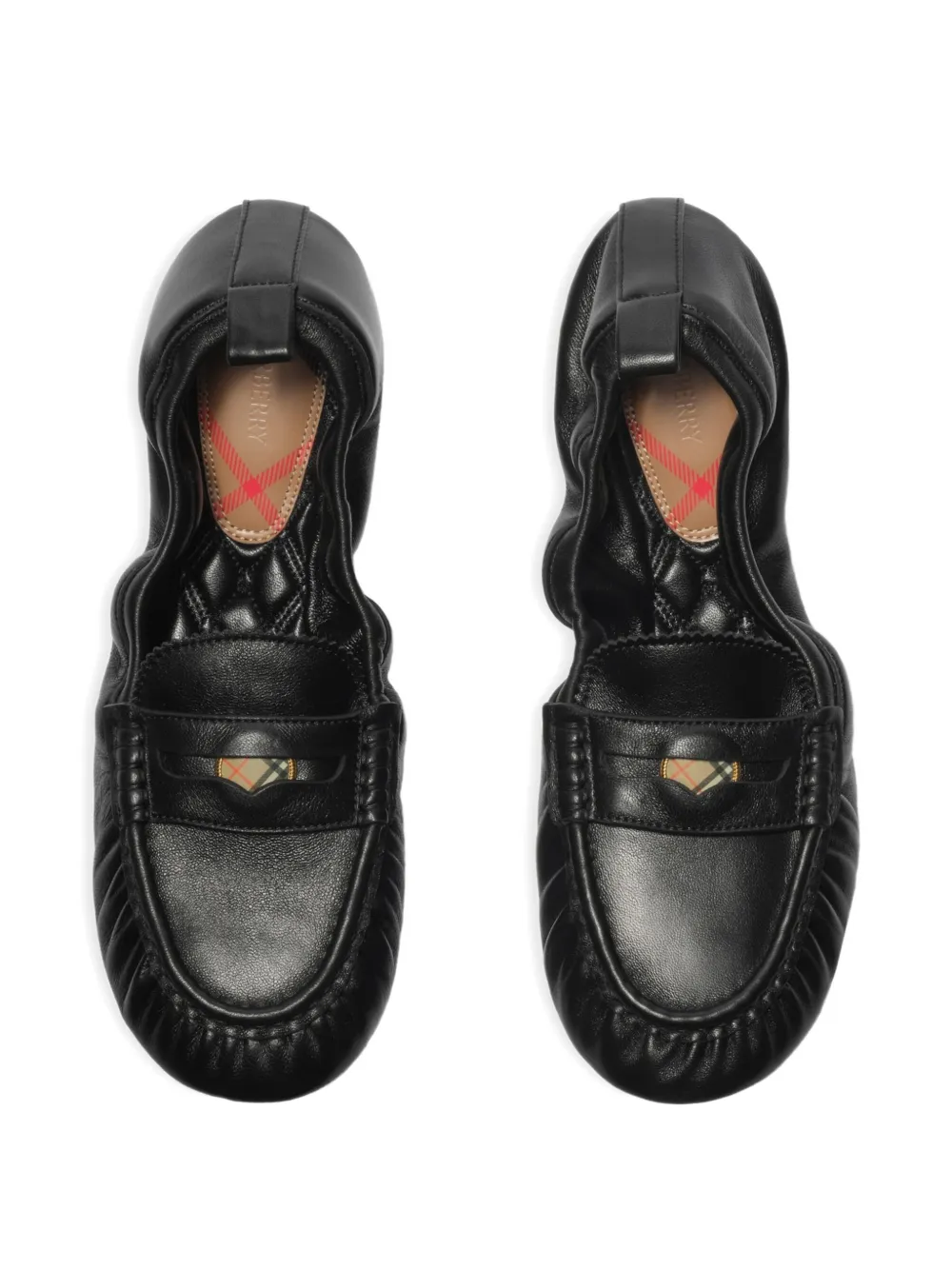 Burberry Leren fawn loafers Zwart
