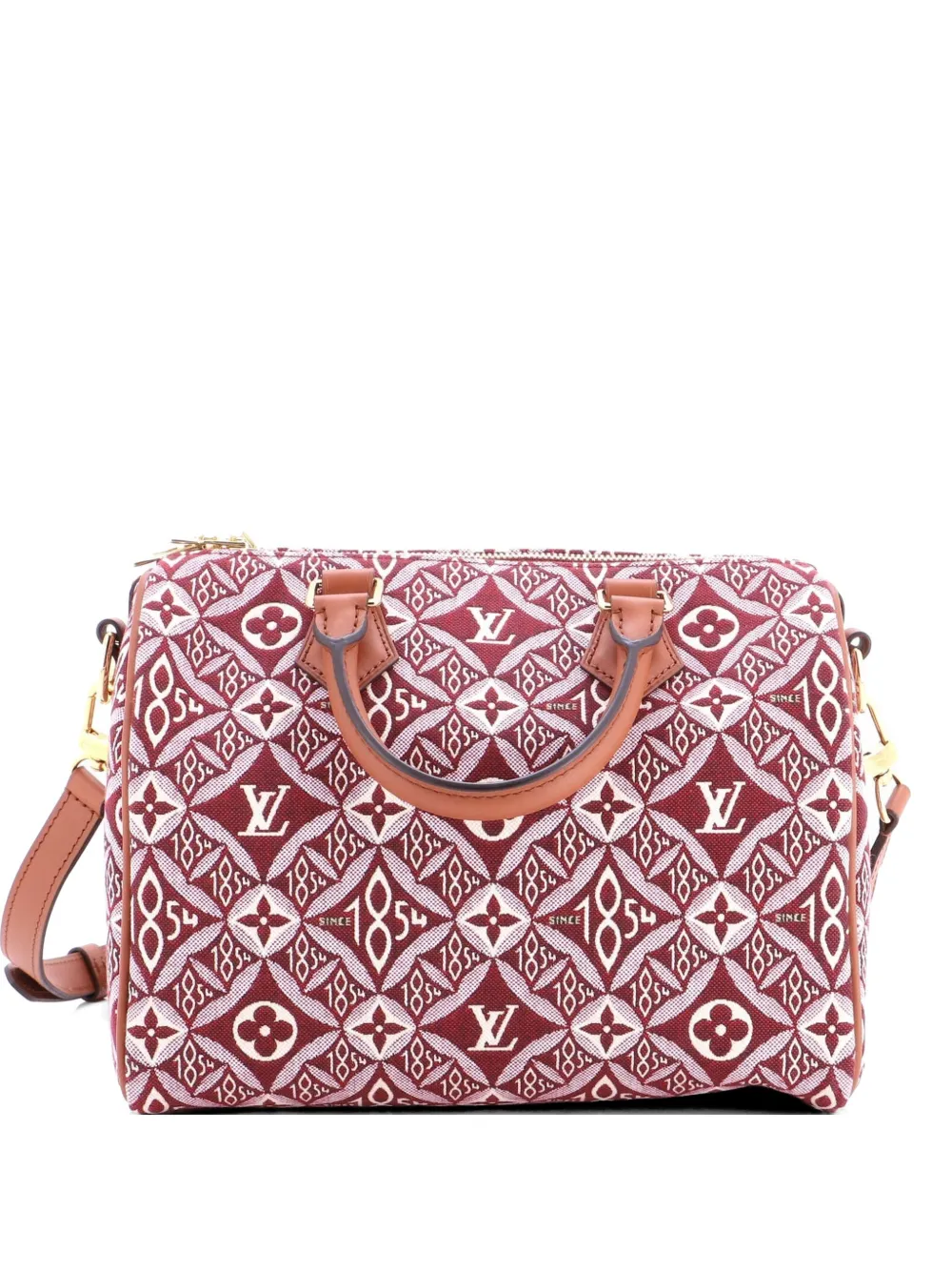 Louis Vuitton Pre-Owned Speedy Bandouliere Bag Limited Edition Since 1854 Monogram Jacquard 25 satchel - Rosso