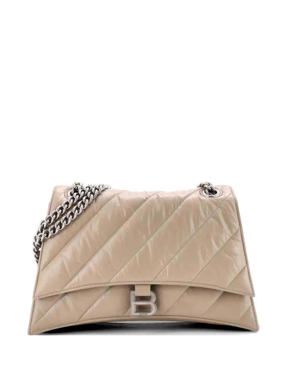 Balenciaga Pre-Owned Crush Chain Flap Bag Quilted Crushed Calfskin Medium shoulder bag - Neutrals