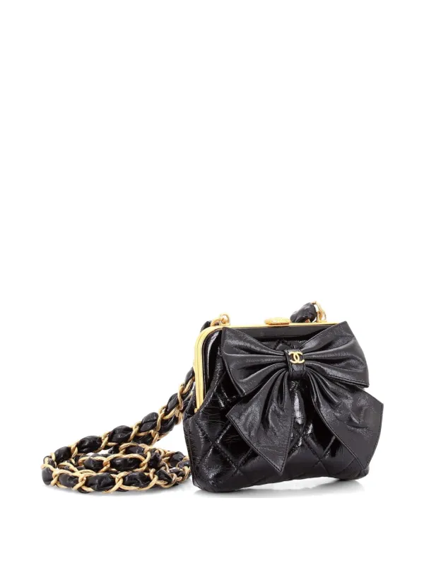 CHANEL Pre-Owned リボン フレームクラッチ ウィズチェーン マトラッセ 
