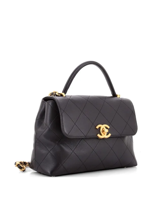 CHANEL Pre-Owned ココマーク トップハンドル フラップ バッグ 