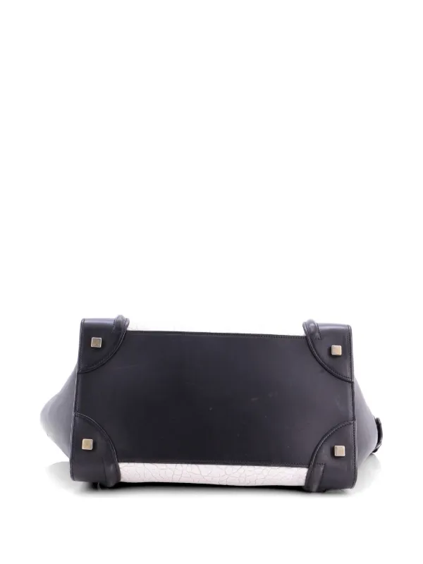 Celine Pre-Owned バイカラー ラゲージ バッグ レザー ミニ サッチェル 