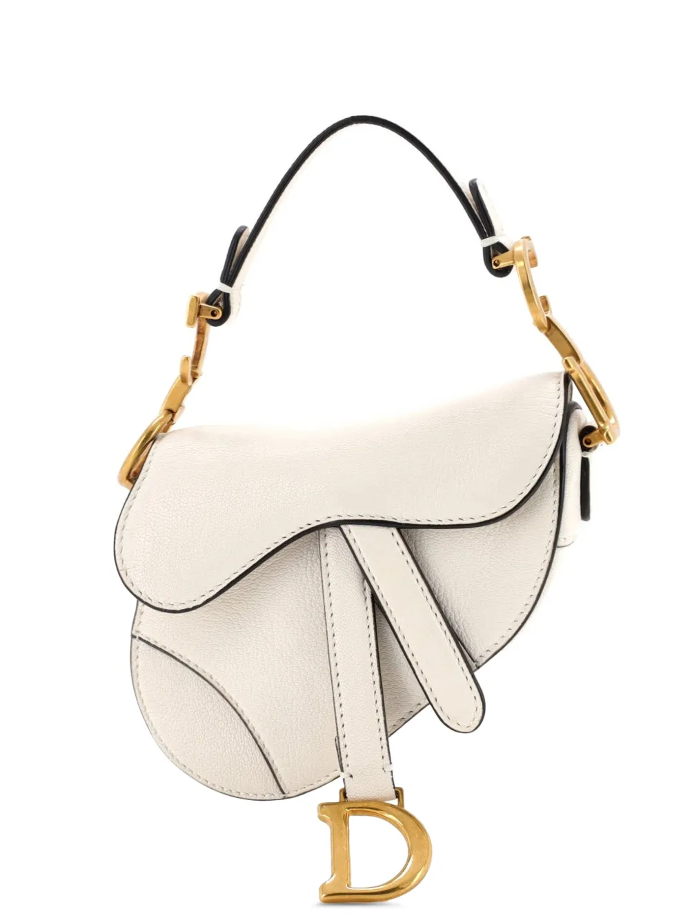 Christian Dior Pre-Owned Saddle Handbag with Strap Leather Micro shoulder bag - Weiß