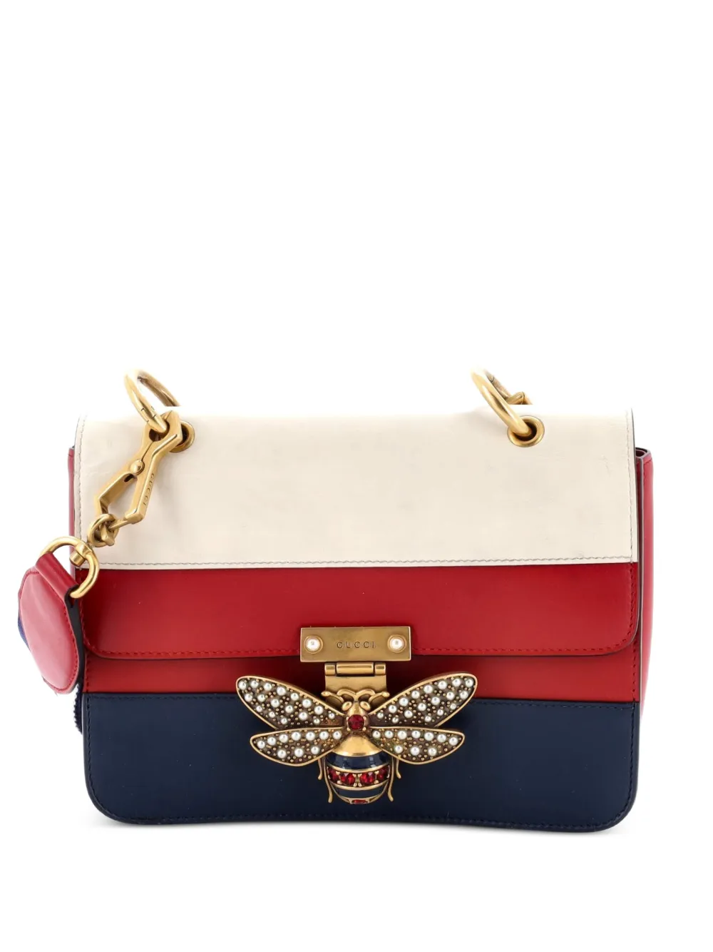 Gucci Pre-Owned Queen Margaret Flap Bag Colorblock Leather Medium shoulder bag - Blu