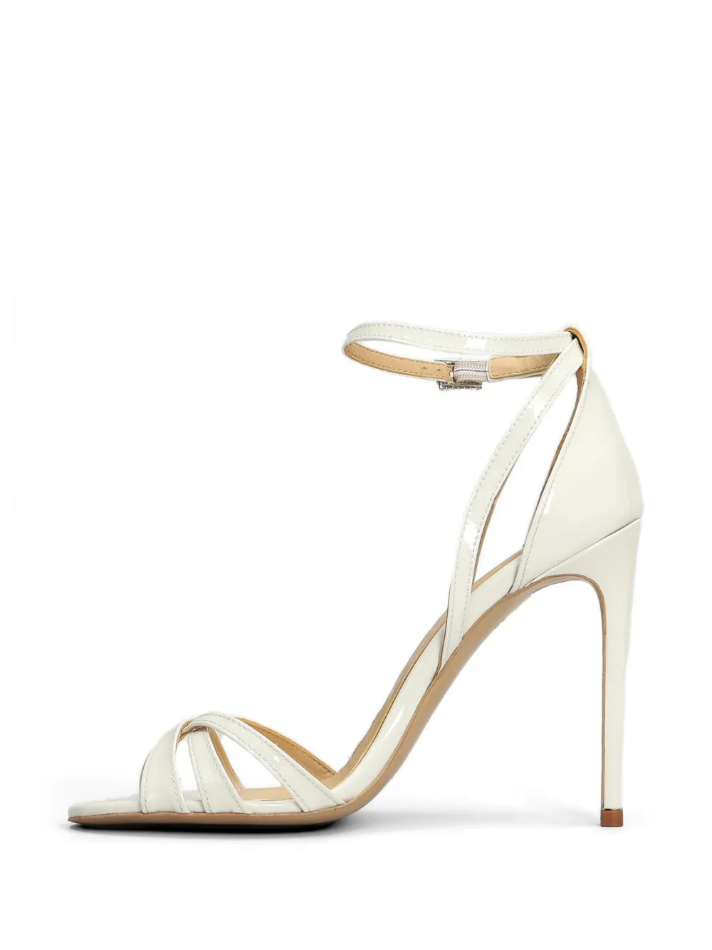 Fratelli Russo patent-finish strappy sandals Beige