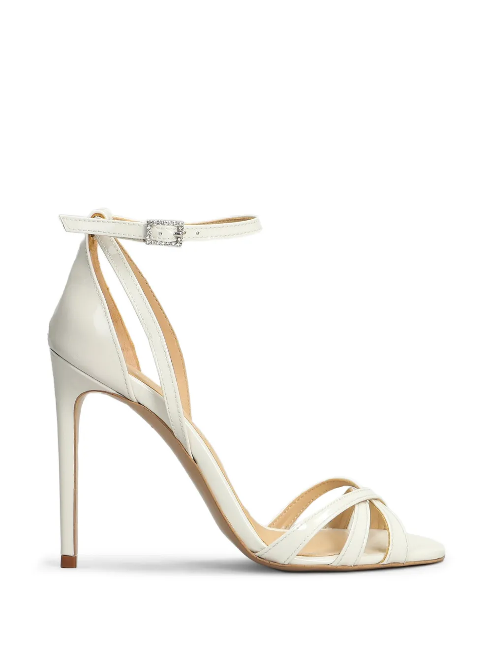 Fratelli Russo patent-finish strappy sandals Beige