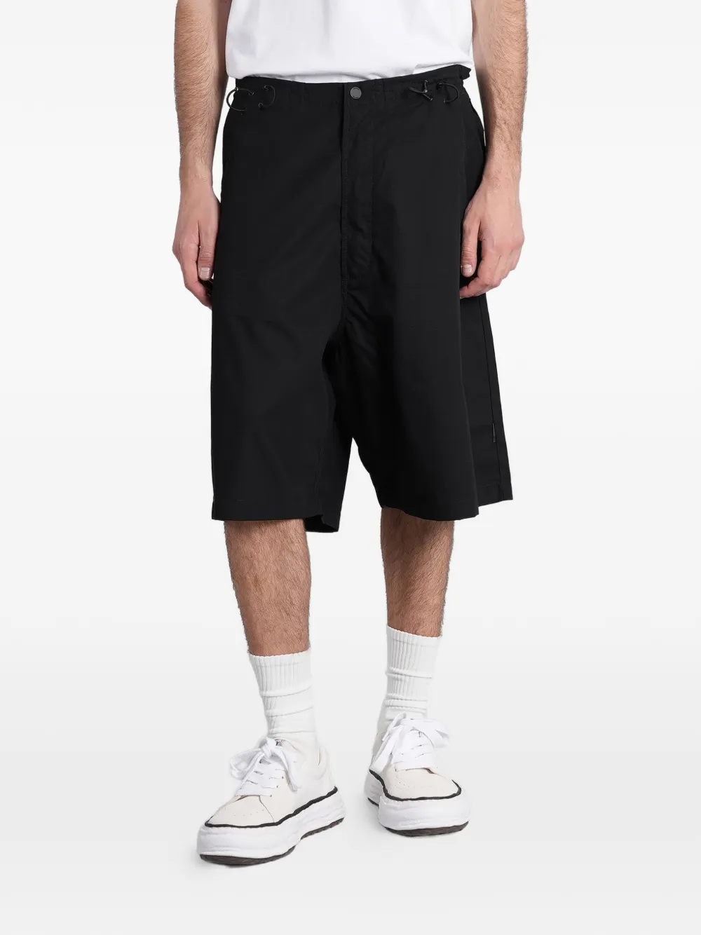 Maharishi drawstring-waist drop-crotch shorts - Nero