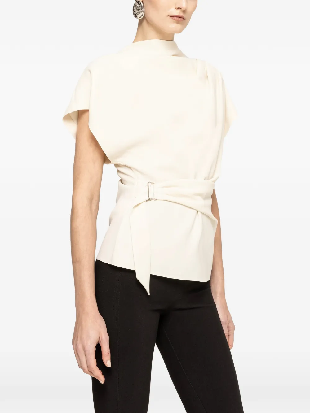 NISSA draped top - Bianco
