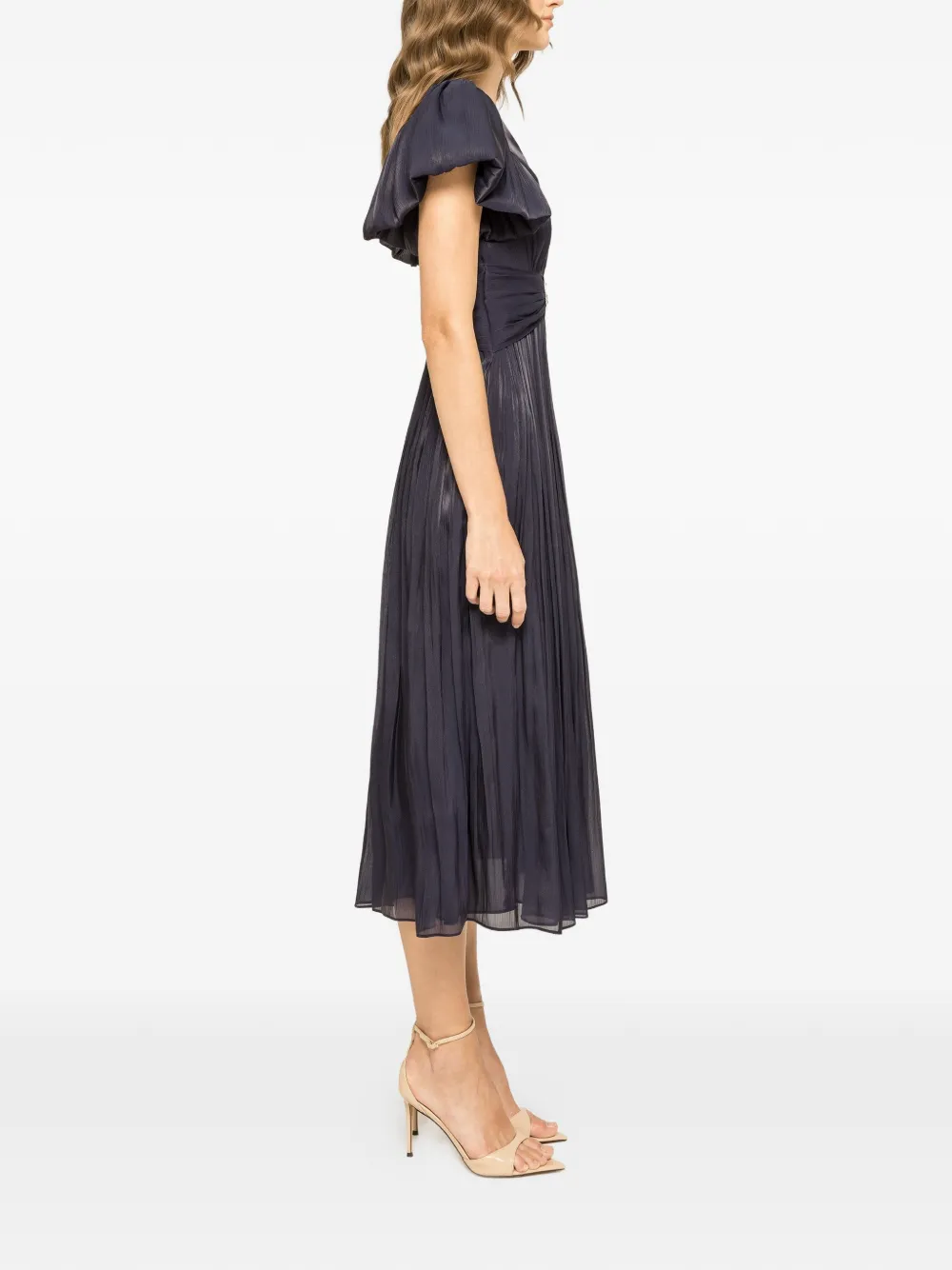NISSA Geplooide midi-jurk met kristallen Blauw