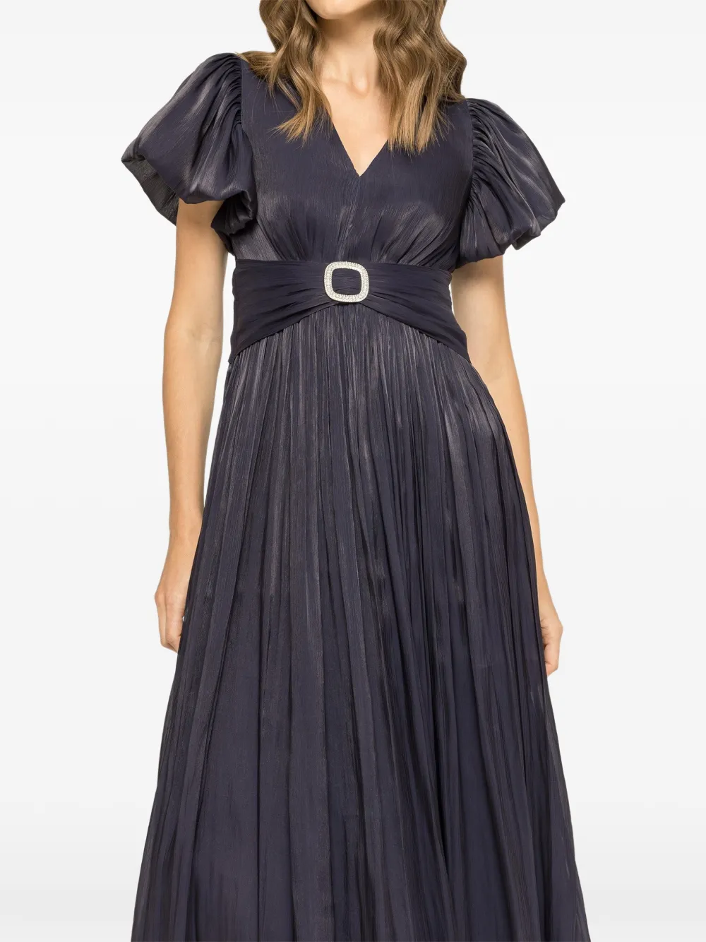 NISSA Geplooide midi-jurk met kristallen Blauw
