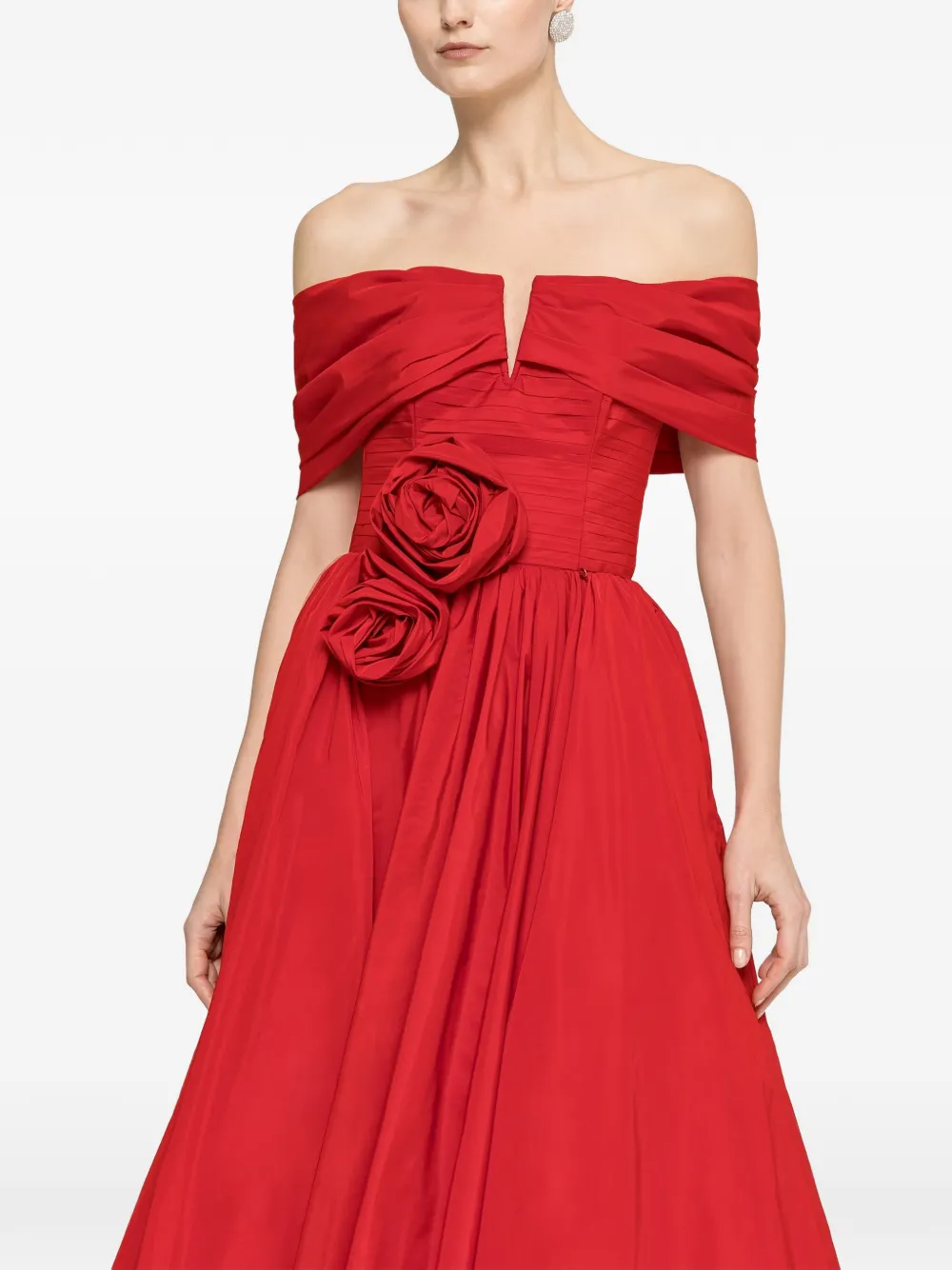 NISSA Off-shoulder jurk Rood