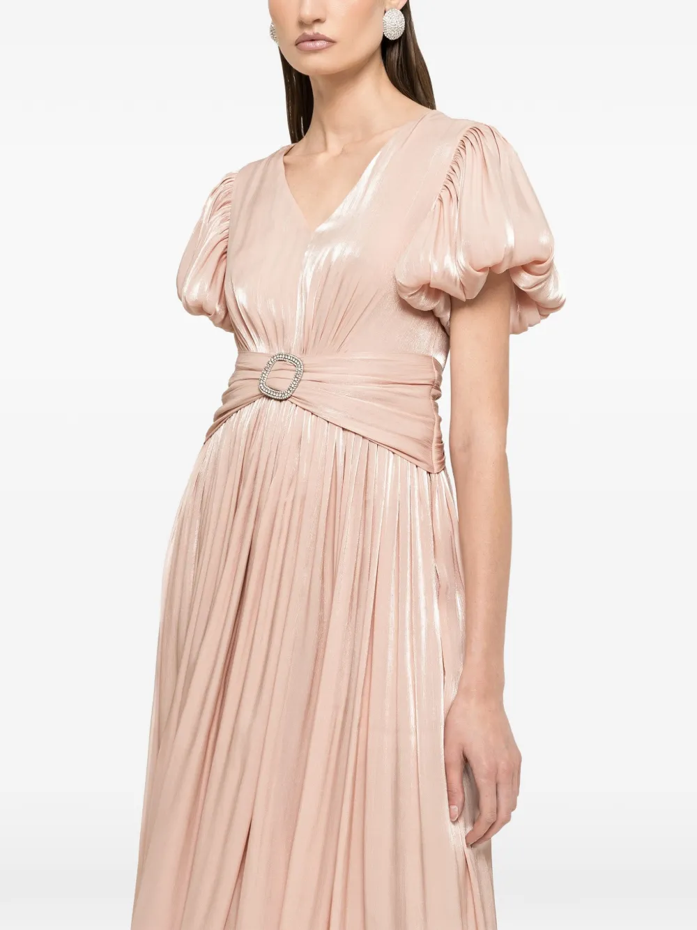 NISSA crystal detail chiffon dress - Pink