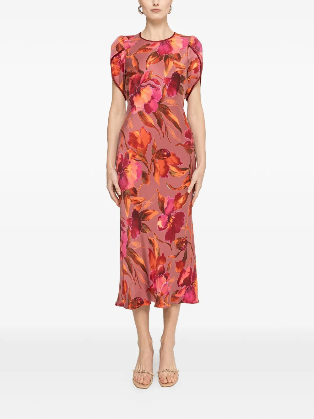 NISSA printed midi dress - Rosa