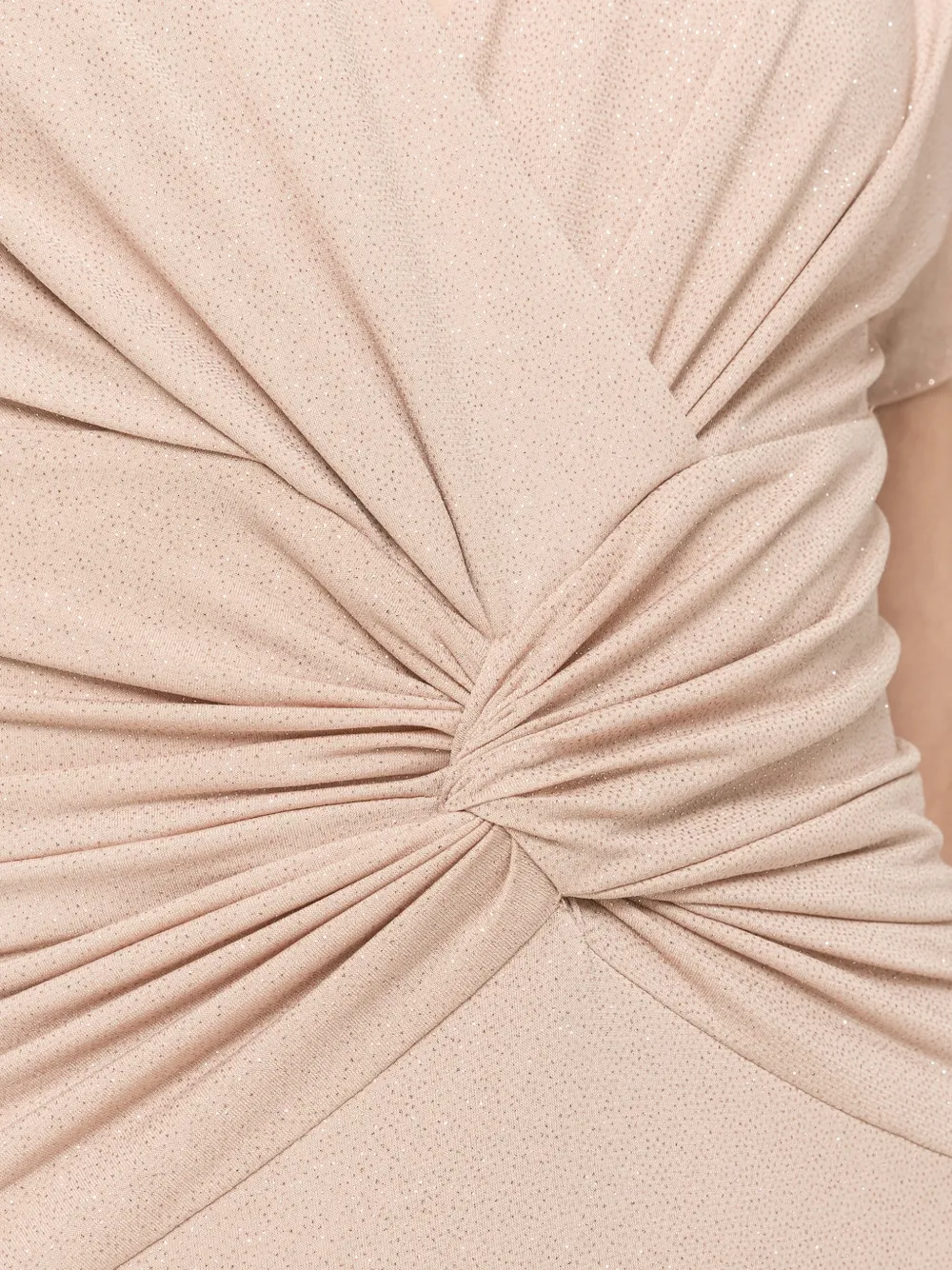 NISSA Maxi-jurk met glitter en V-hals Beige
