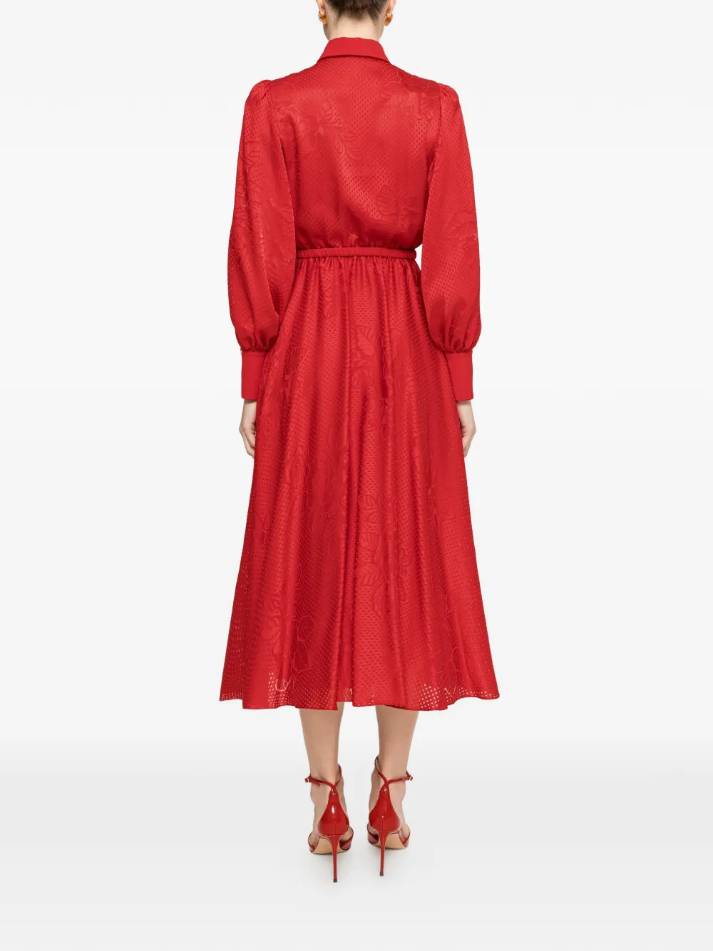 NISSA Midi-jurk met ceintuur Rood