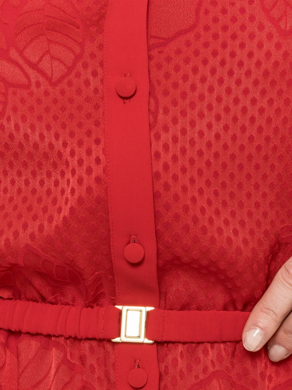 NISSA Midi-jurk met ceintuur Rood