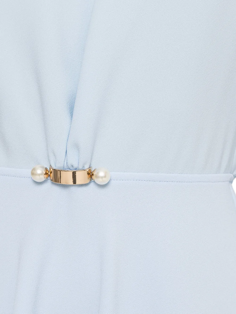 NISSA Crêpe midi-jurk met parel-detail Blauw