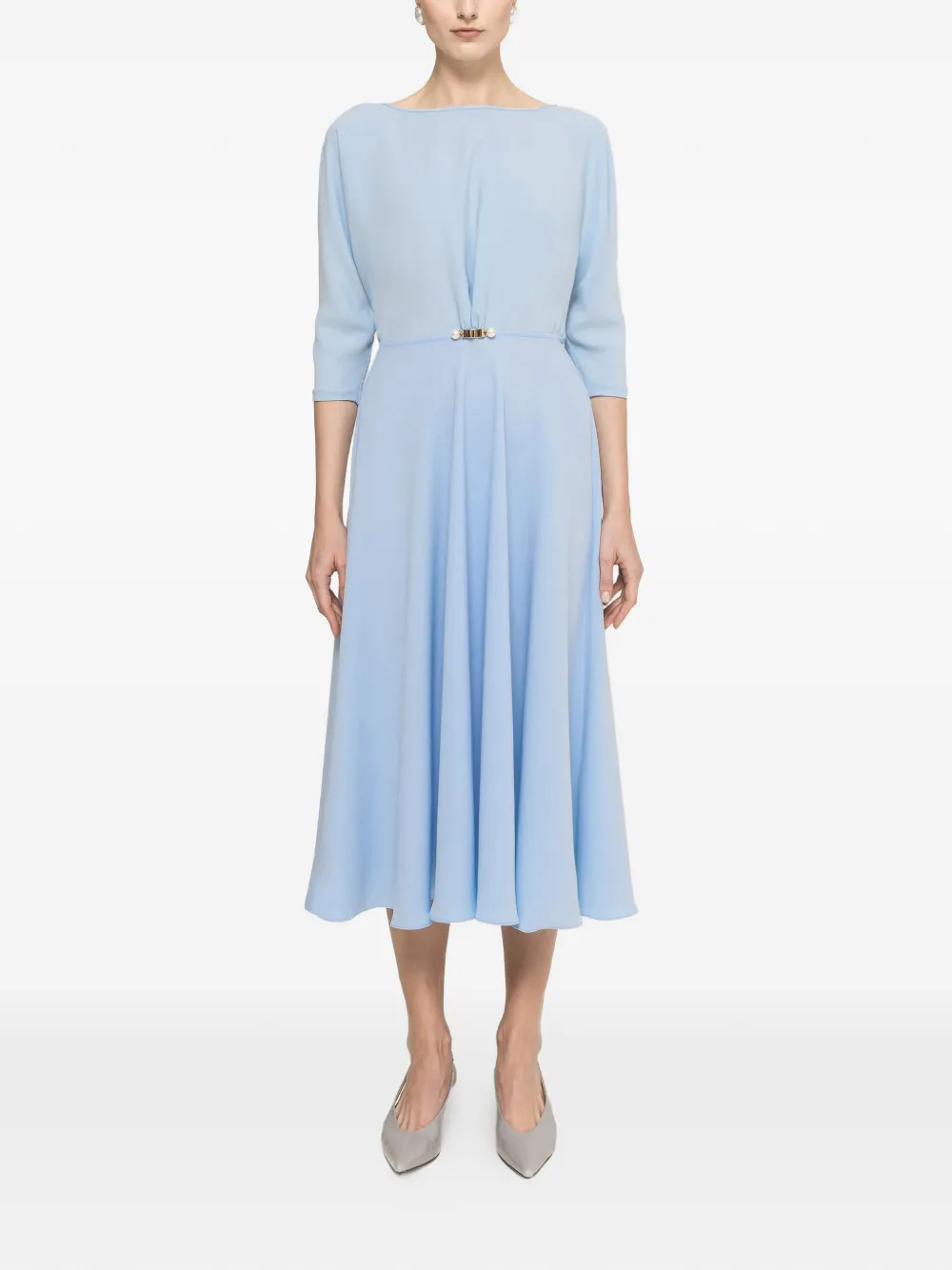 NISSA pearl detail dress - Blue