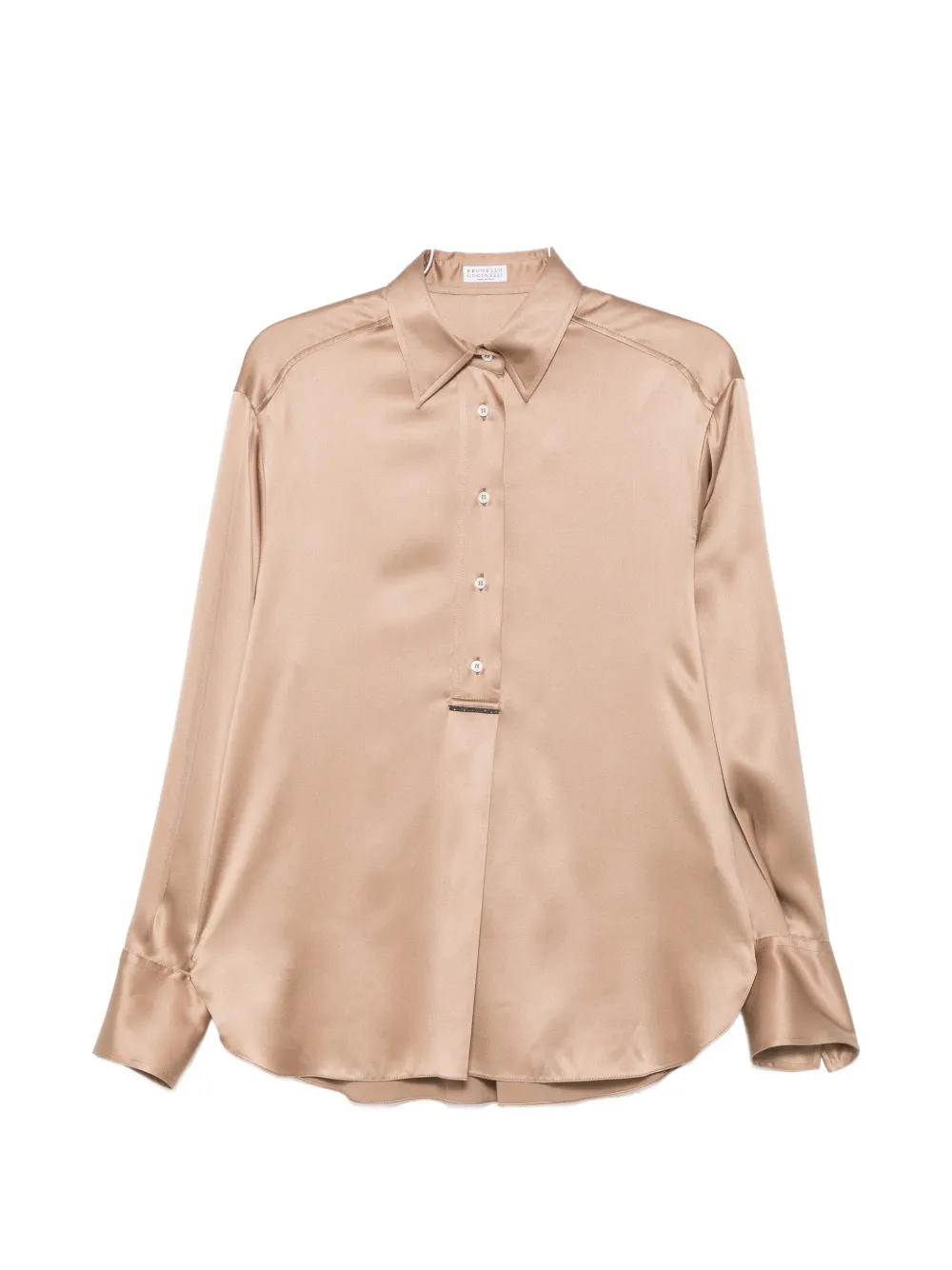 Brunello Cucinelli long-sleeve silk-blend blouse - Toni neutri