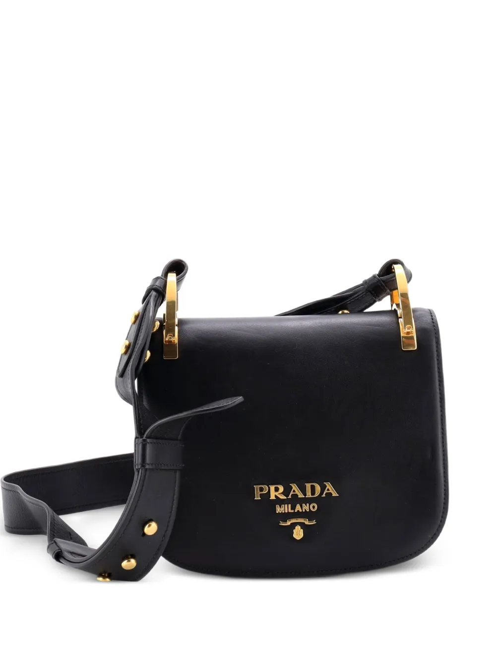 Prada Pre-Owned Pionniere Saddle City Calfskin Small crossbody bag - Nero