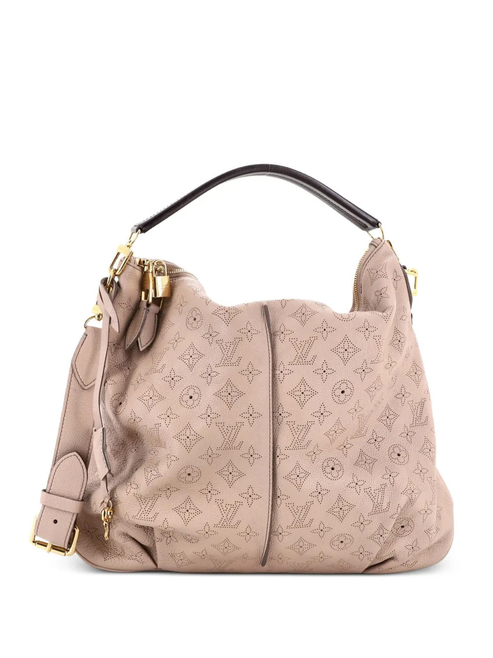 Louis Vuitton Pre-Owned Selene Handbag Mahina Leather MM hobo bag - Toni neutri