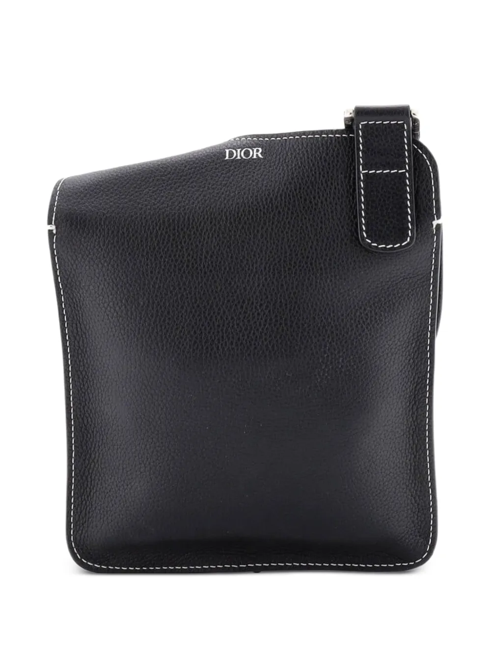  Christian Dior Pre-owned Borsa A Tracolla Kaws Saddle Flat Messenger Bag In Pelle Con Applicazione - Nero 