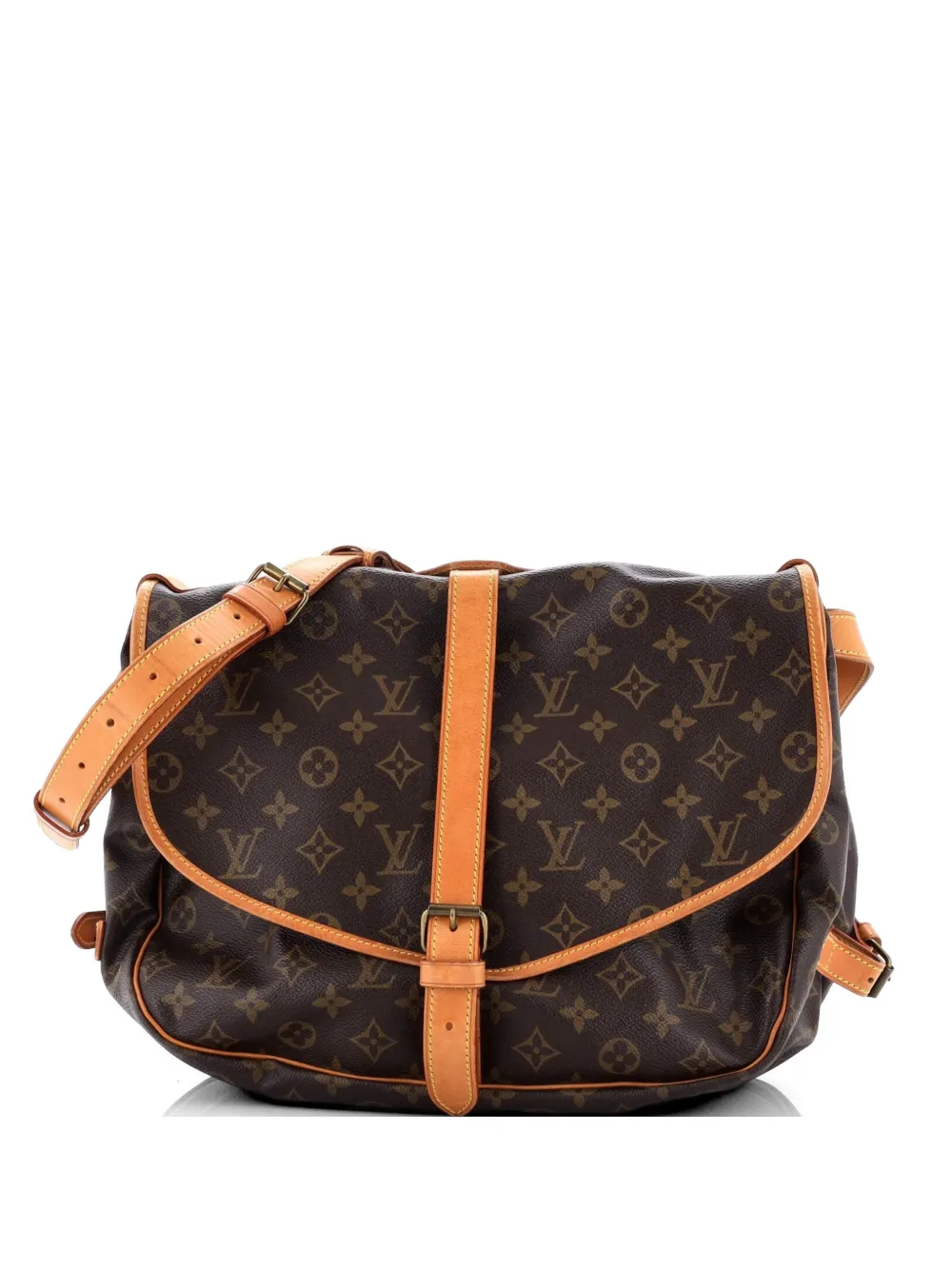 Louis Vuitton Pre-Owned Saumur Handbag Monogram Canvas 35 crossbody bag - Brown