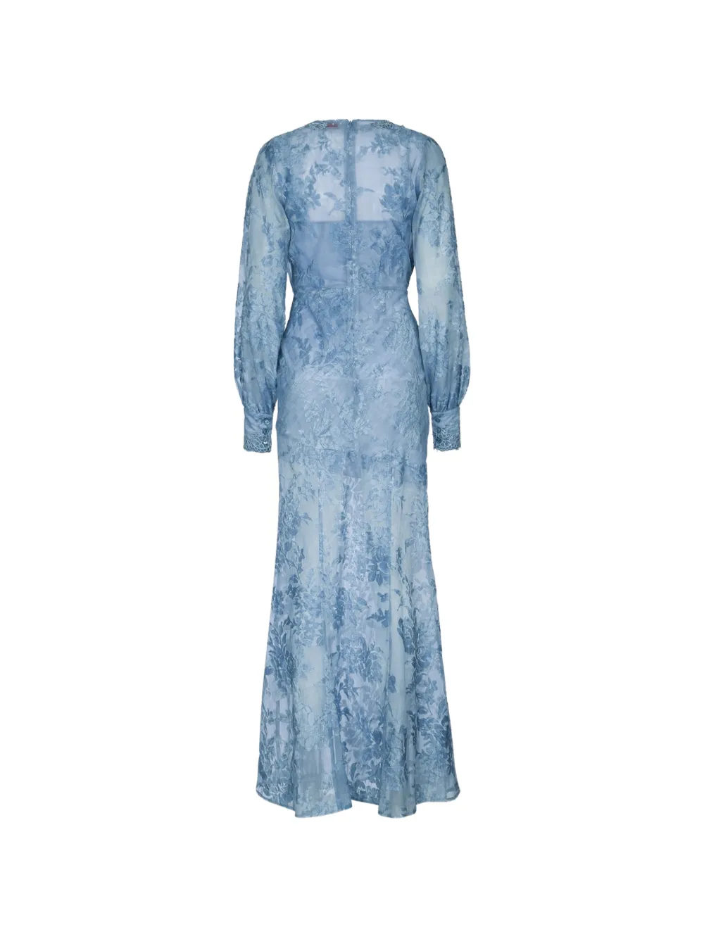 ERMANNO FIRENZE Jurk met bloemenkant Blauw
