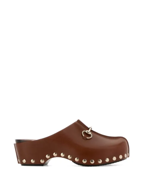 Gucci Horsebit studded leather clogs