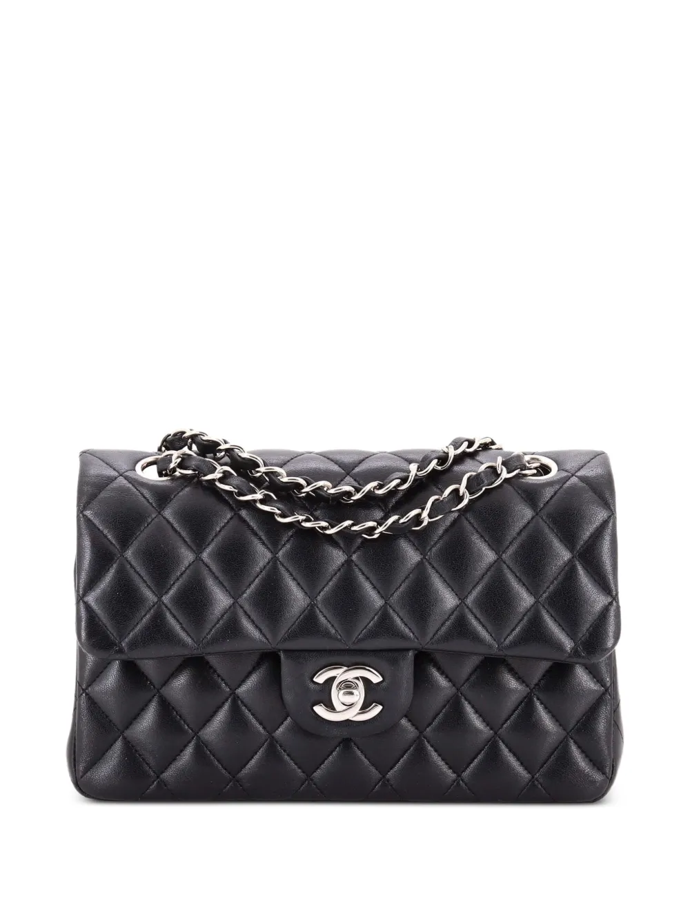 CHANEL Pre-Owned Classic Double Flap Bag Quilted Lambskin Small shoulder bag - Nero