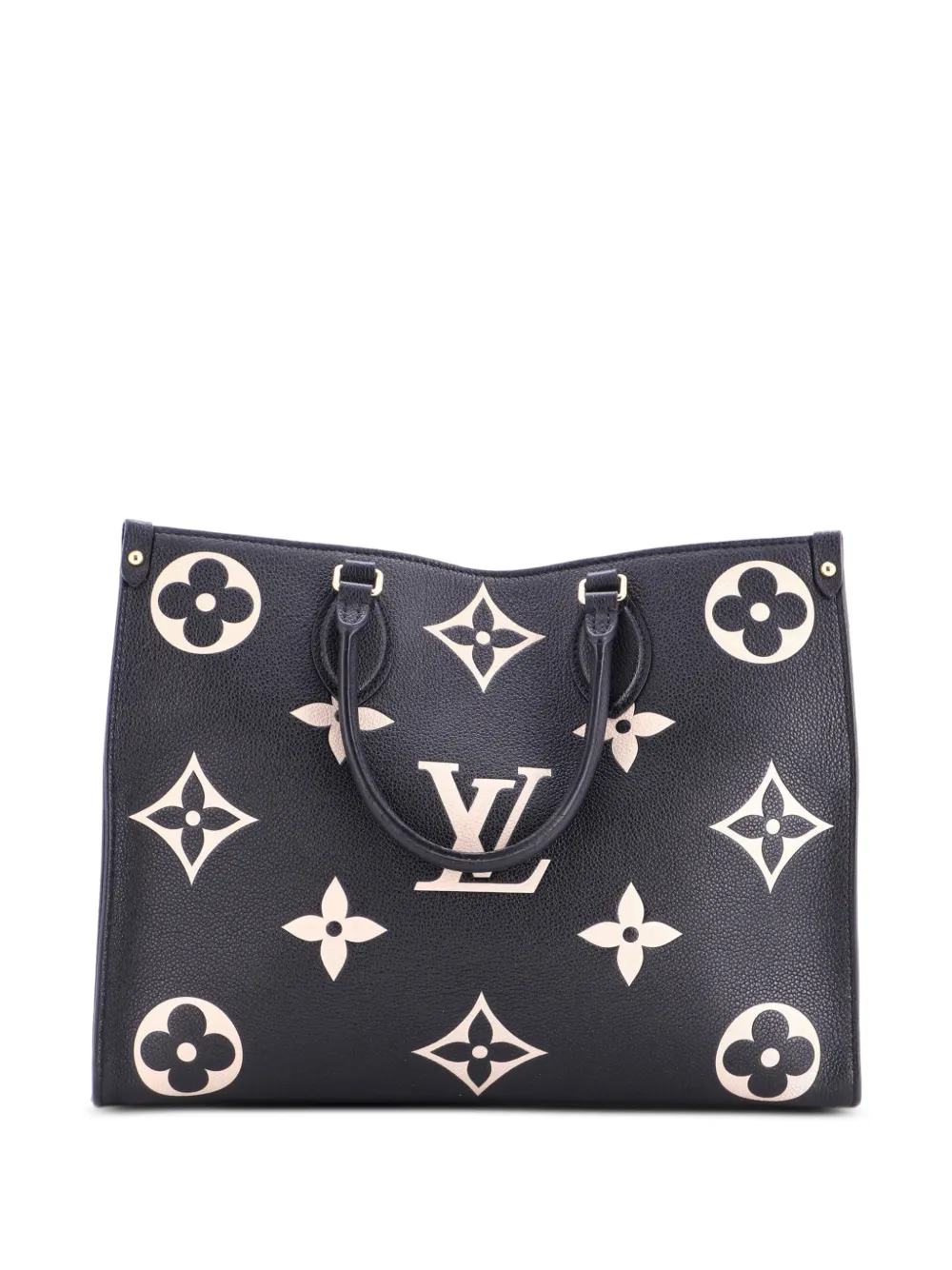  Louis Vuitton Pre-owned Borsa A Spalla Onthego Tote Monogram Giant Mm In Pelle Empreinte Bicolore - Nero 
