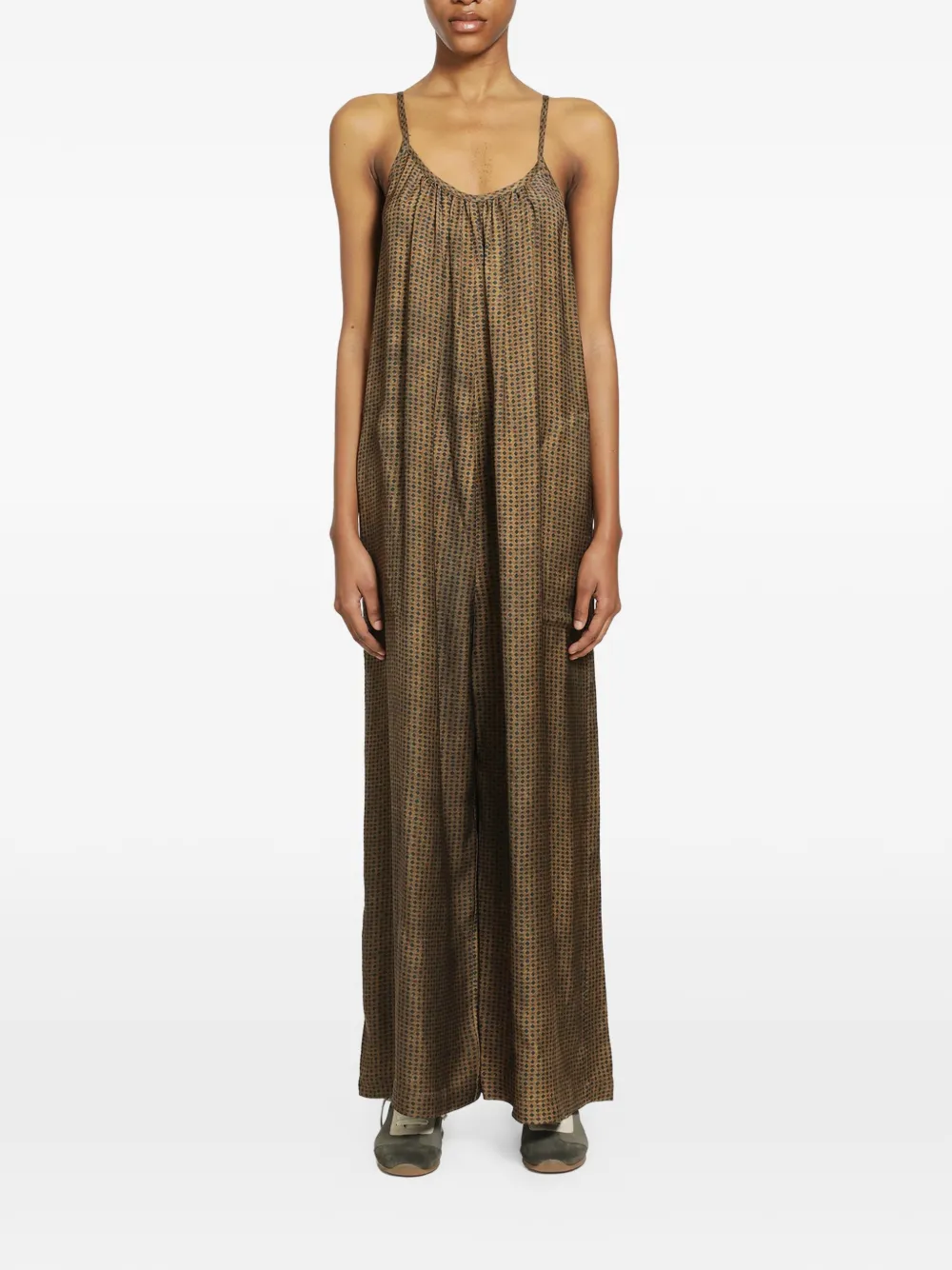 Uma Wang Paul geometric-print jumpsuit - Toni neutri