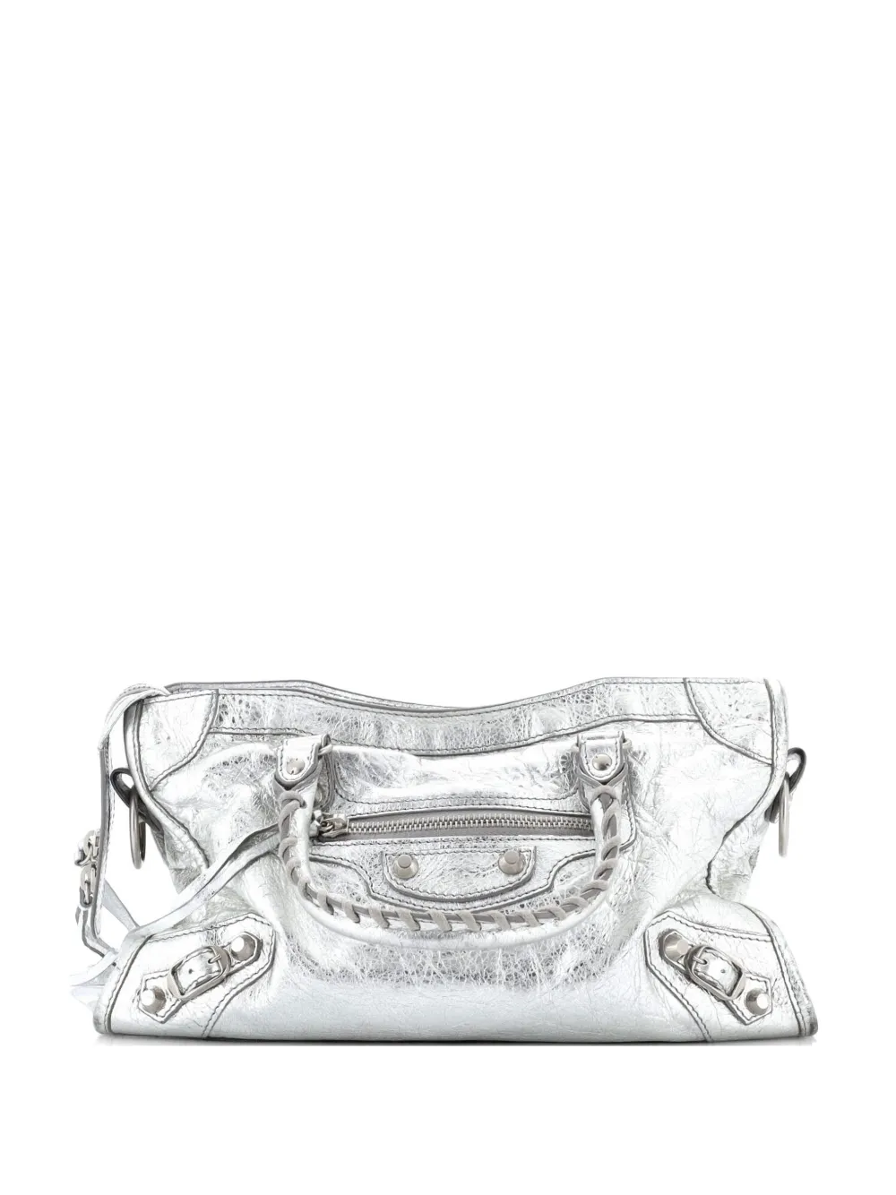 Balenciaga Pre-Owned City Classic Studs Bag Leather Small satchel - Argento