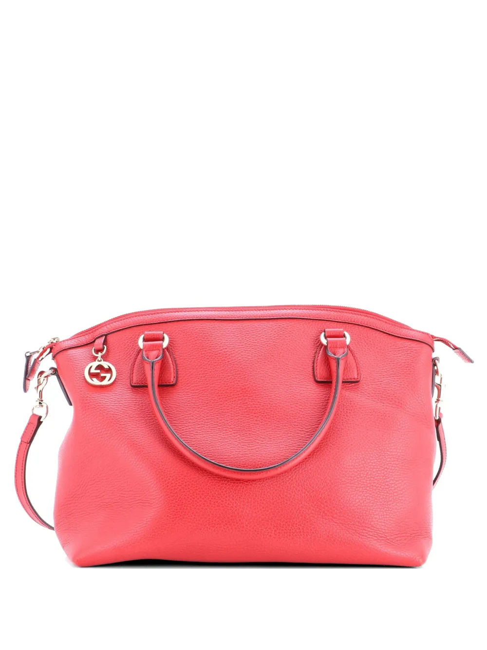 Gucci Pre-Owned GG Charm Convertible Dome Leather Medium satchel - Rosso