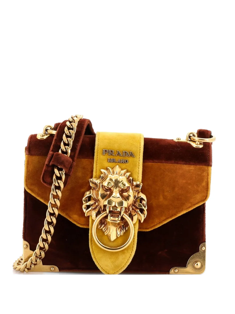 Prada Pre-Owned Animalier Cahier Velvet Small crossbody bag - Marrone