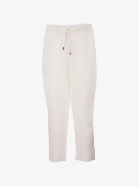 Kiton drawstring linen trousers