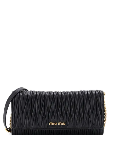 Miu Miu Pre-Owned bolsa crossbody Flap Matelasse Leather Small