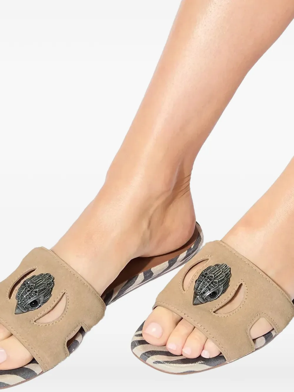 Kurt Geiger Eagle platte sandalen met uitgesneden details Beige