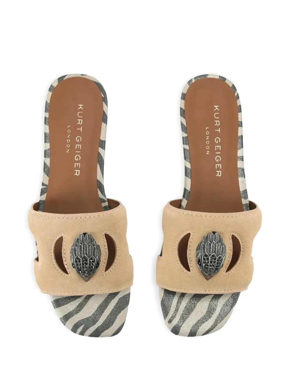 Kurt Geiger Eagle platte sandalen met uitgesneden details Beige