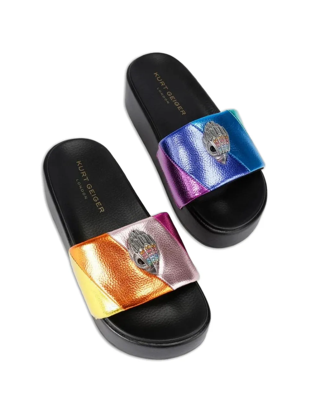 Kurt Geiger Meena sandalen met plateauzool en adelaar-detail Goud