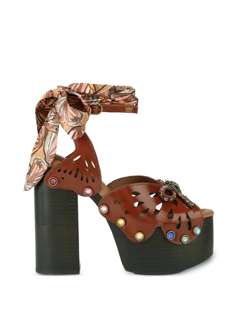 Kurt Geiger Butterfly Platform heeled sandals - Marrone