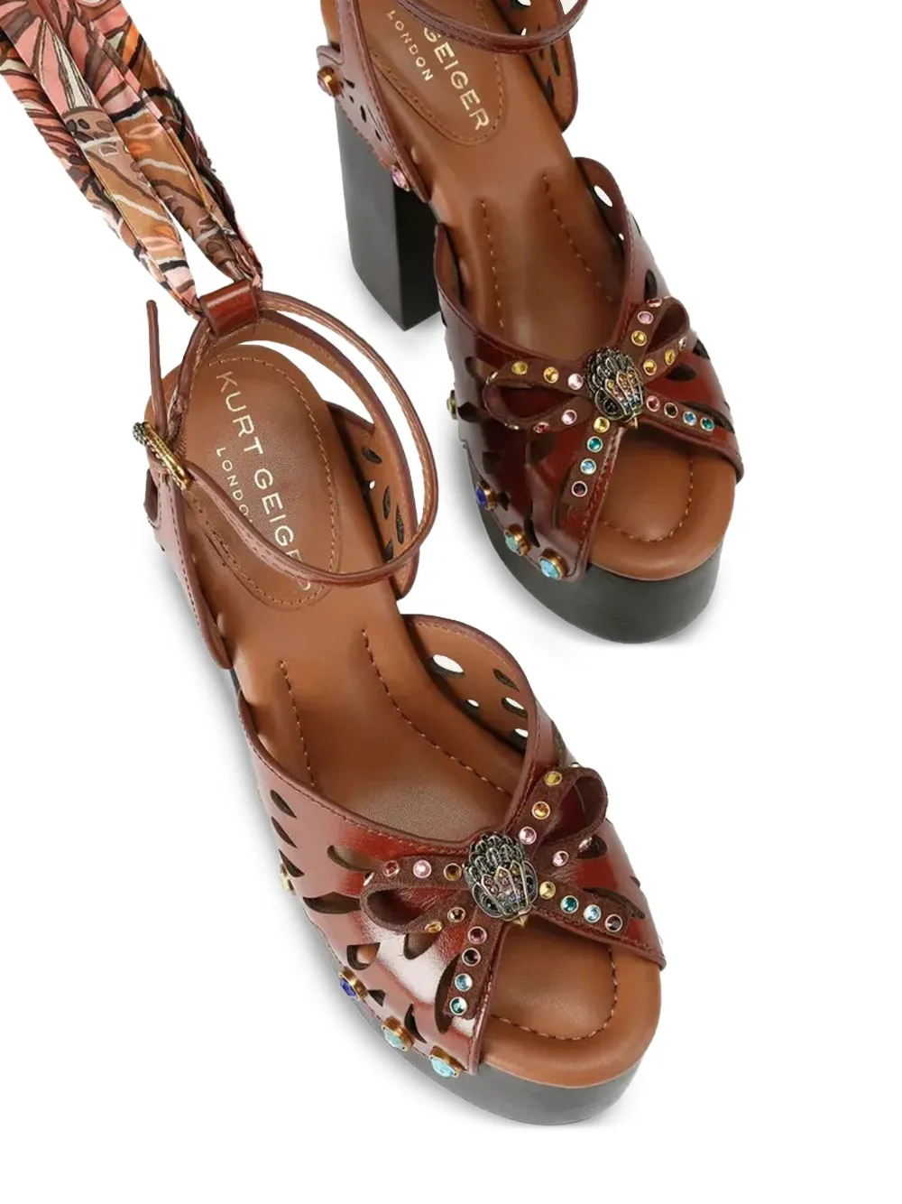 Kurt Geiger Butterfly Platform heeled sandals Bruin